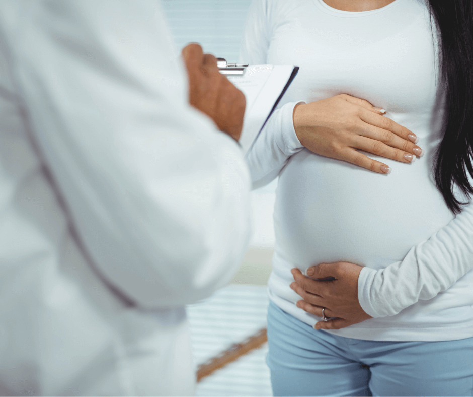 pregnant woman with care provider