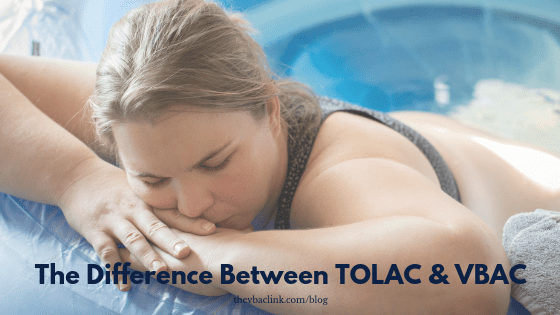 Birthing mother during her TOLAC (Trial of Labor After Cesarean)