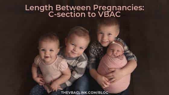 length between pregnancies c-section to vbac